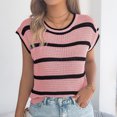 thumbnail image 4 of Débardeur Femme, Mode Décontractée Rayé Col Rond Été Camisole Blouse T-Shirt, Hauts d'Été pour Femmes, 4 of 9