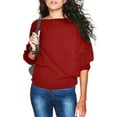thumbnail image 1 of Innerwin Pull d'Hiver Chaud pour Femmes, Pull Thermique Uni, Rouge L, 1 of 1
