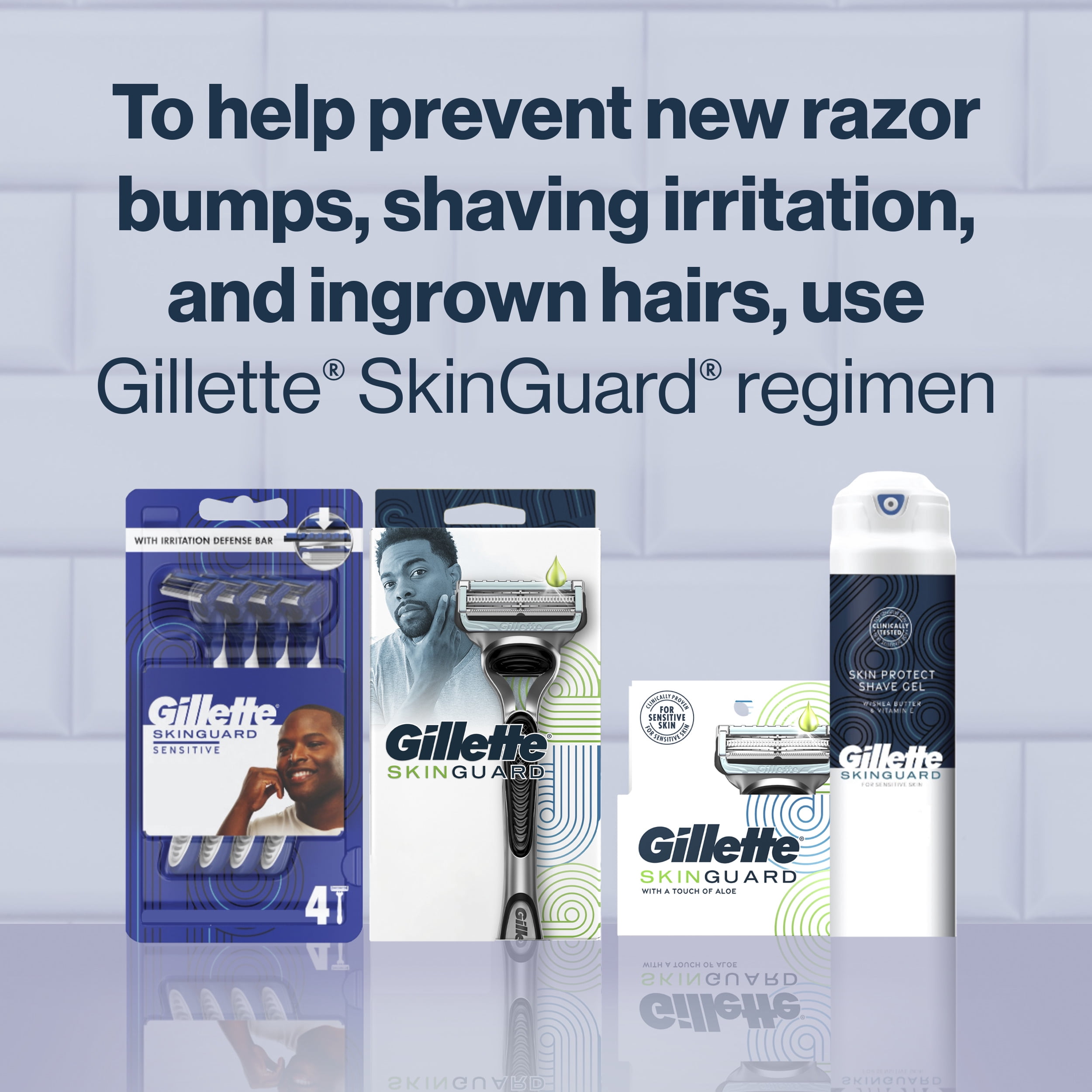 Gillette SkinGuard Men's Razor Blades, 4 Blade Refills
