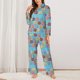 thumbnail image 2 of Balery Cute Donut Conjunto de Pijama con Estampado para Mujer, Conjunto de Dos Piezas con Manga Larga, Ropa de Dormir Suave con Bolsillos, Pijamas Cómodos-Large, 2 of 7