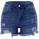 thumbnail image 4 of ICHUANYI Clearance Woman Summer Solid Color Pocket Solid Jeans Cowboy Pants Female Hole Bottom Casual Shorts(Dark Blue, L) ICHUANYI WER2023081107131, 4 of 7