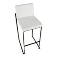 thumbnail image 7 of Fuji Contemporary High Back Barstool In Black Steel And White Faux Leather - Set Of 2, 7 of 7