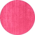 thumbnail image 1 of Ahgly Company Indoor Round Abstract Pink Contemporary Area Rugs, 5' Round, 1 of 4
