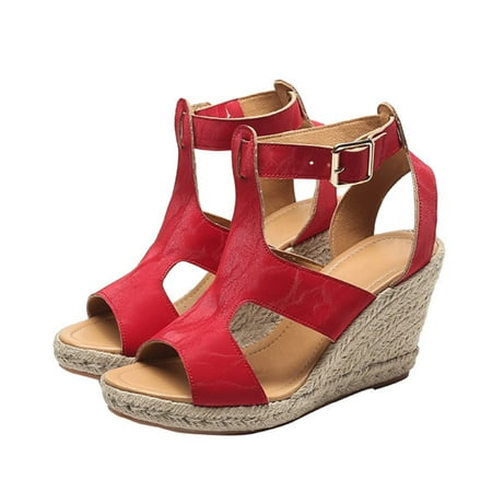 

NECHOLOGY Women s Slide Sandals New Flat Bottom Women Thick Bottom Roman Style Ladies Sandals Sketches Sandals Women s Flip Flop Red 7