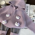 thumbnail image 3 of Ropa infantil de estilo coreano, suéter con capucha de dibujos animados para niñas de otoño, calcetines para niños, mallas de dos piezas, traje de moda, 3 of 4