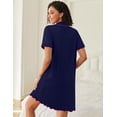 thumbnail image 5 of Ekouaer Cotton Nightgowns for Women Button Down Sleep Shirts Short Sleeve Night Gown Boyfriend Sleepwear Soft Night Shirts, 5 of 6