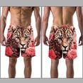 thumbnail image 3 of luoweisi Men's Beach Shorts Quick Dry Swim Trunks with Mesh Lining Rose and Leopard XL, 3 of 5