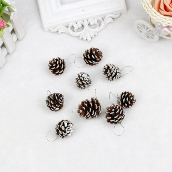 Vikakiooze Home Decor 9pcs Christmas Pine Cones Bauble Xmas Tree Party Hanging Decoration Ornament