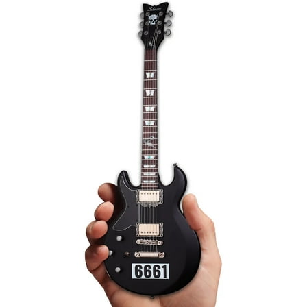 Axe Heaven Zacky Vengeance Satin Schecter Black 6661 Mini Guitar ZV-524
