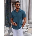 thumbnail image 4 of COOFANDY Mens Casual Shirts Short Sleeve Untucked Casual Dress Shirts, 4 of 6