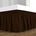 thumbnail image 2 of D.N.G. BEDDINGS 1 Piece Wrap Around Bed Skirt, 6 Inch Deep Pocket, 800 Thread Cotton 100% Egyptian Cotton, Queen Size (60" x 80") Inch, Solid Chocolate, 2 of 3
