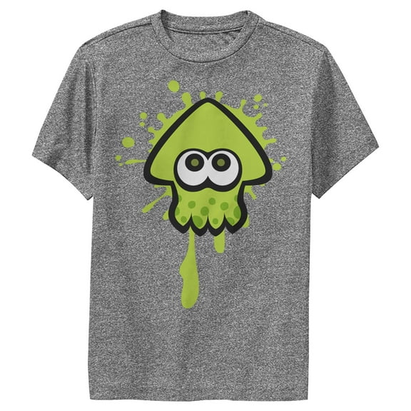 Boy's Nintendo Splatoon Inkling Squid  Performance Graphic Tee Charcoal Heather Small