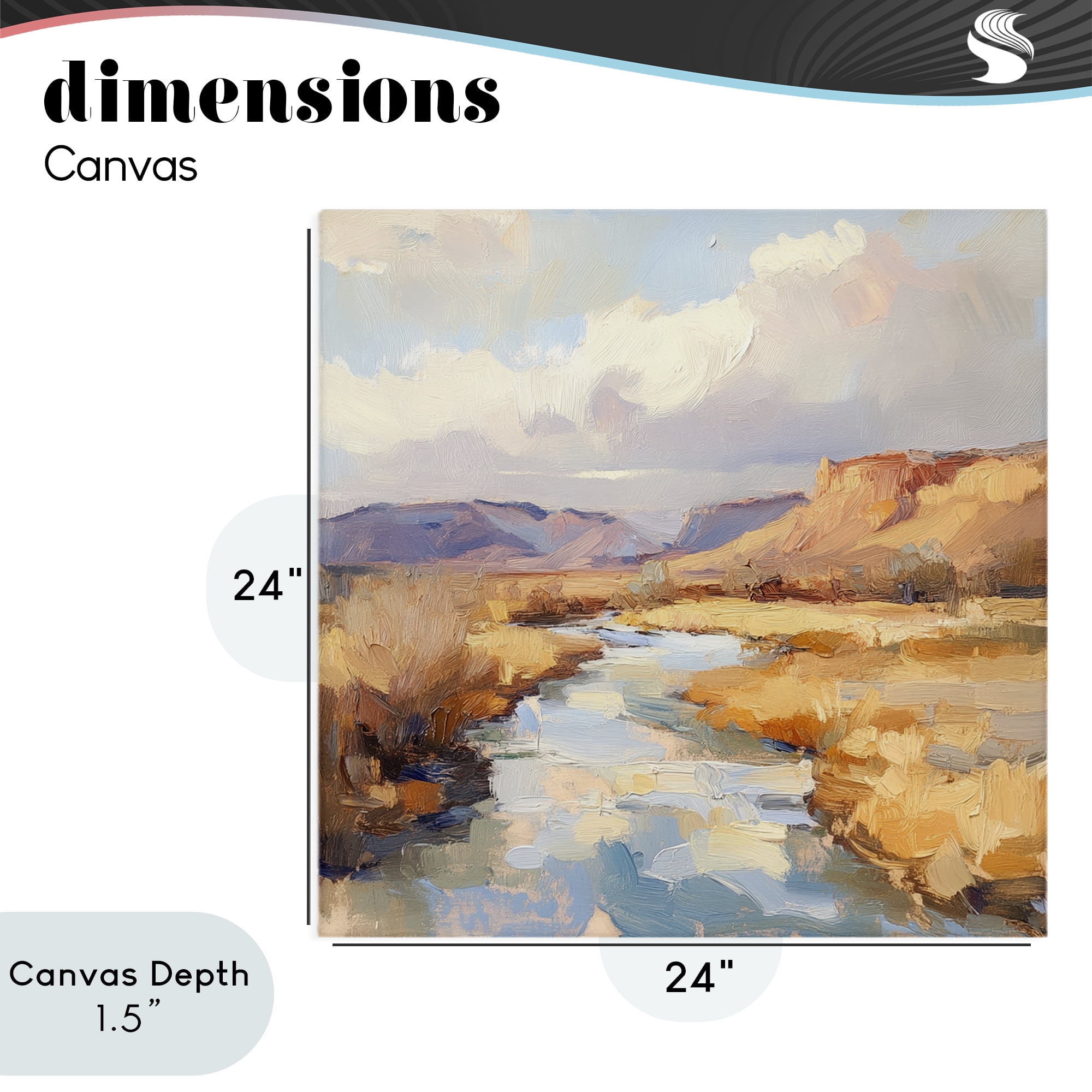 Stupell Industries Plateau River Evening Glow Canvas Wall Art, design by Petal Prints Design