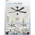 thumbnail image 5 of Zardon 52 Inch Modern Ceiling Fan with Light and Remote & APP Control, Adjustable Downrod Mount, 6 Speeds, Ultra Quiet DC Motor, Reversible Black/Walnut Blades, 5 of 11