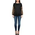 thumbnail image 2 of Sonja By Sonja Morgan Women's Jenna Leopard Sleeve Blouse, 2 of 5
