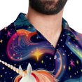 thumbnail image 5 of Starry Unicorn Men's Short Sleeve Spread Collar Poplin Button Down Casual Printed Summer Beach Unisex Shirts, 5 of 6
