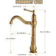 thumbnail image 5 of Solepearl Grifo monomando de lavabo giratorio de 360° de latón envejecido para baño, fregadero de latón envejecido, 5 of 5
