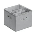 thumbnail image 2 of Fabric Shoe Organizer Storage Box Foldable Shoe Storage Bin with Clear Cover 16 Adjustable Dividers, Large Shoe Box for Closet Entryway,Space-Saving Collapsible Shoe Container with Reinforced Handles, 2 of 9