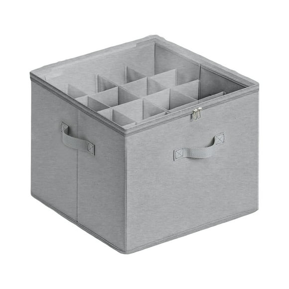 Anowadays Fabric Shoe Organizer Foldable 16 Adjustable Dividers Clear PVC Cover Sturdy Handles Reinforced Cardboard for Sneakers Loafers Sandals Closet Bedroom Dorm