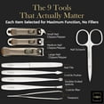 thumbnail image 4 of 9 Pcs Manicure Set for Men & Women – Stainless Steel Pedicure Kit with Travel Nail Grooming Case, Clippers, Cuticle Tools Gift-Ready Mens Womens, 4 of 5