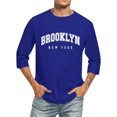 thumbnail image 1 of T-shirts à Manches 3/4 pour Hommes, Col Rond Confortable, Coupe Dégradée, 1 of 4