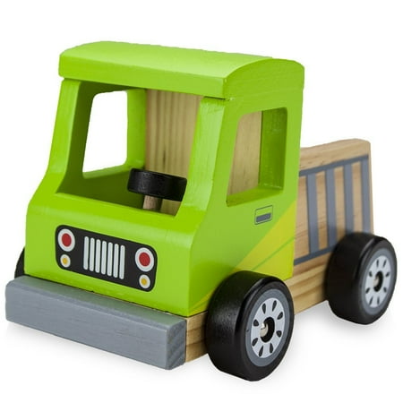 Wooden Toy Truck - Wooden Cars For Kids, Wooden Wheels Beech Wood Pickup Truck Wooden Car Toys