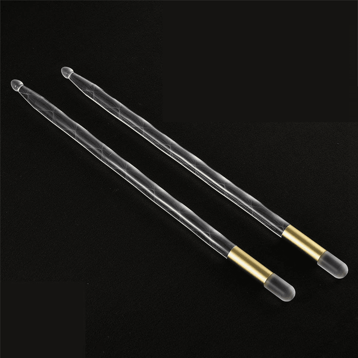 4x 5A Acrylic Luminous Drum Stick Bright LED Light Up Drumsticks Jazz Drumsticks in the Dark Stage 13Colors Free Change,4 x Luminous drum sticks 4 x Lights,Transparent & gold