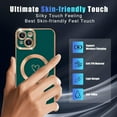 thumbnail image 4 of Compatible with iPhone 13 Case Magsafe, Cute Heart Pattern Luxury Plating Full Camera Lens Protection Magnetic Case for iPhone 13 for Women Girl-Green, 4 of 12