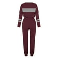 thumbnail image 5 of HAPIMO Women's Color Block Two Piece Pajamas Set Casual Long Sleeve Sweatshirt with Long Pants Loungewear Outfits Tracksuits Red L, 5 of 5