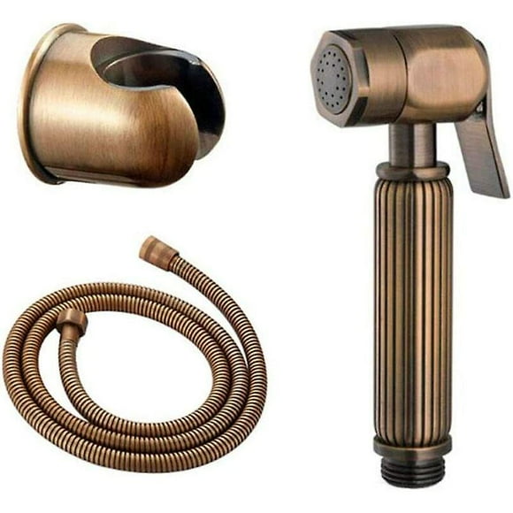 Toilet Sprayer Kit, Brass Bidet Sprayer Wall Mounted Hand Held Bidet Sprayer Toilet Bidet Sprayer with Hose and Holder for Bathroom,Antique b