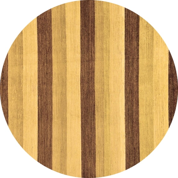 Ahgly Company Indoor Round Solid Brown Modern Area Rugs, 5' Round