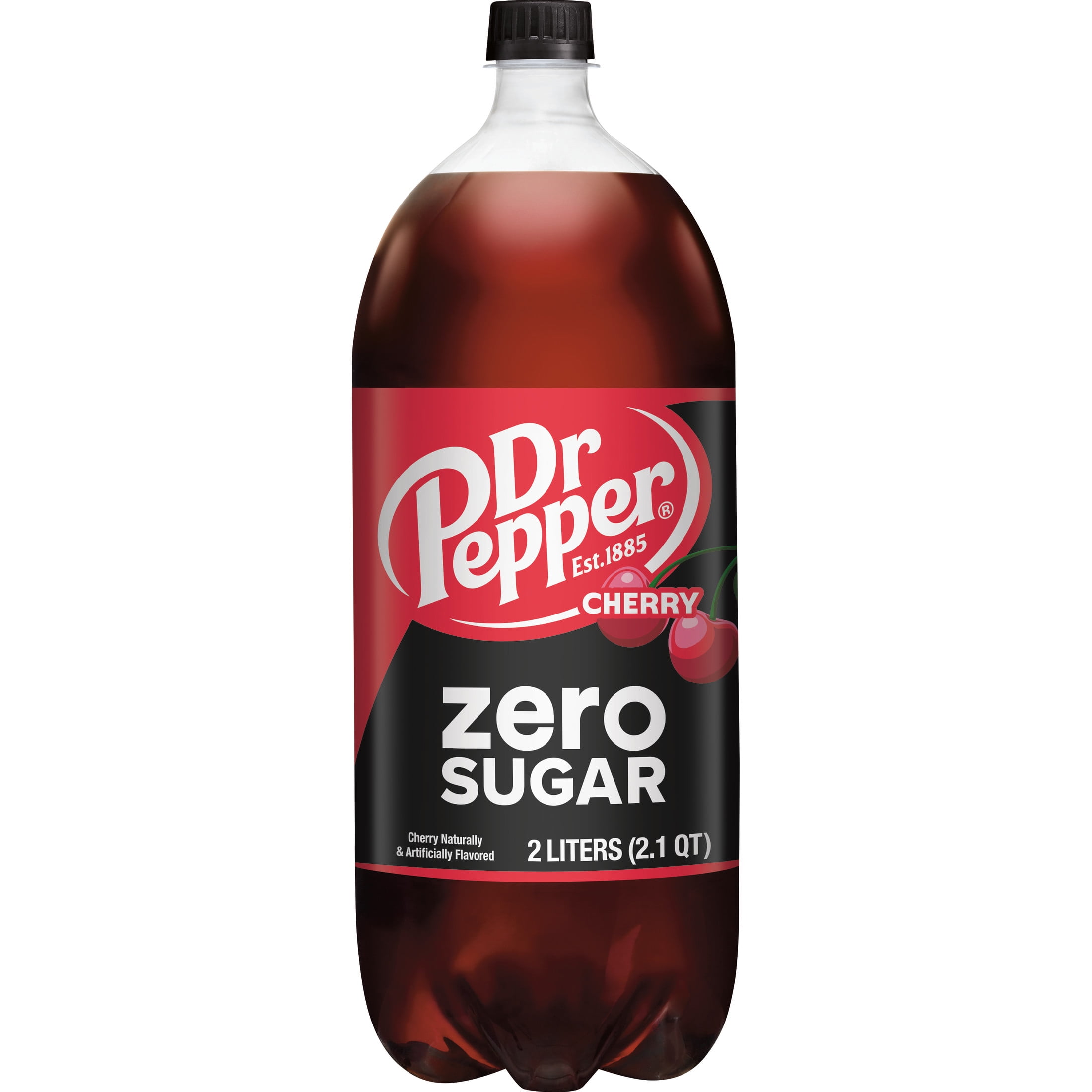 (4 pack) Dr Pepper Zero Sugar Cherry Cola Soda Pop, 2 L, Bottle