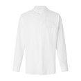 thumbnail image 2 of xiaxaixu Men Casual Shirt, Long Sleeve Stand Neck Buttons Solid Color Loose Party Street Spring Summer Tops, 2 of 10