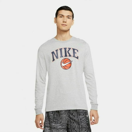 Nike Dri-FIT HBR Men's Basketball Long-Sleeve T-Shirt CV2106-063 DK Grey Heather