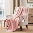 thumbnail image 2 of Manta térmica Westinghouse de franela suave, color rosa sherpa, 2 of 8