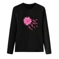 thumbnail image 4 of VKOYWKM Pink Ribbon T-Shirts for Women Breast Cancer Awareness T Shirt Long Sleeve Breast Cancer Survivor Tops Fight Cancer Crew Neck Sweatshirts, 4 of 4