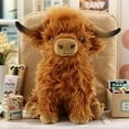 thumbnail image 2 of Brown Scottish Highland Cow Plush Toy Baby Cow Stuffed Animal Toy Cute Highland Cow Farm Plushie Birthday Gifts for Boys Girls, 2 of 9