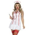 thumbnail image 3 of Leg Avenue Sexy Hospital Nurse Women's Halloween Fancy-Dress Costume for Adult, White, M-L, 3 of 7