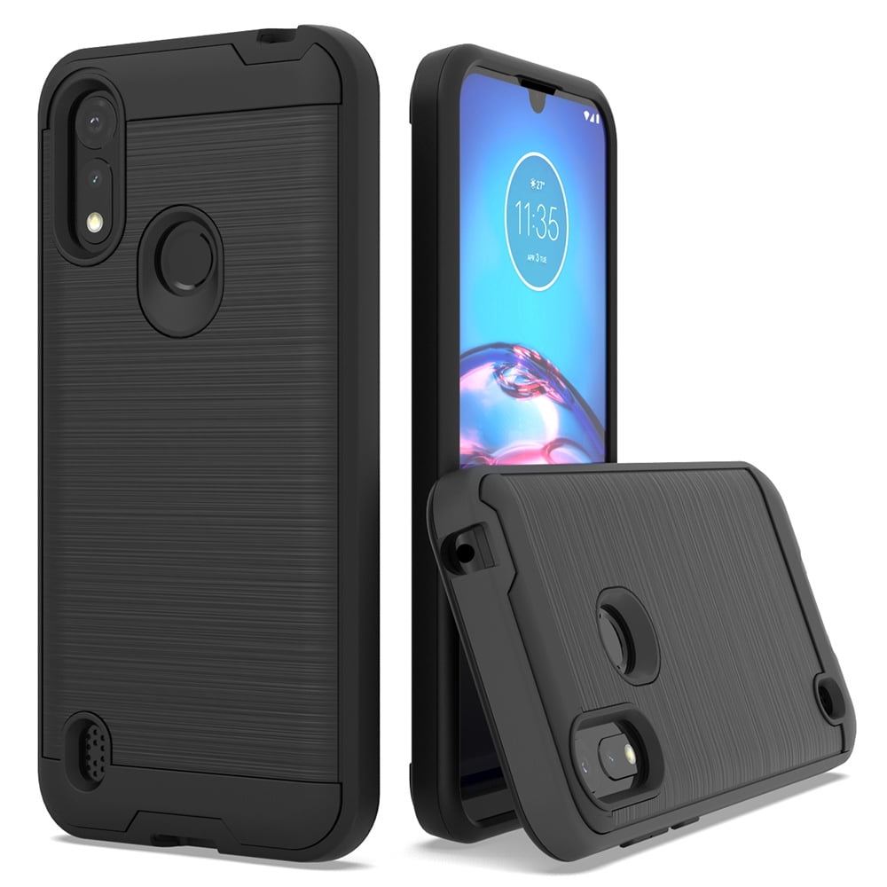 For Motorola Moto E 2020 / XT2052 Dual layer Metal Brushed Shockproof
