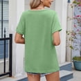 thumbnail image 6 of Plus Size Womens Casual V Neck Short Sleeve Basic T Shirt Comfortable Solid Color Top for Everyday Wear, 6 of 7