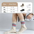 thumbnail image 4 of DOVACKA 6-Pack Neutral Striped Retro Crew Socks, Casual Cotton Socks for Men Women (Size 7-15), 4 of 7