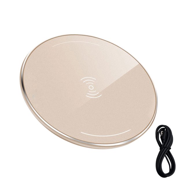 Methold Almohadilla de carga inalámbrica Teléfono inteligente Bluetooth rápido USB de aleación de aluminio, Champagne Type3 NO3