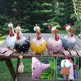 thumbnail image 1 of Un juego de 5 decoraciones de jardín de pollo de cerámica - para terrazas, jardines y balcones (polvo negro, amarillo, azul grisáceo, blanco, morado) Zefei Wu 9024735023067, 1 of 5