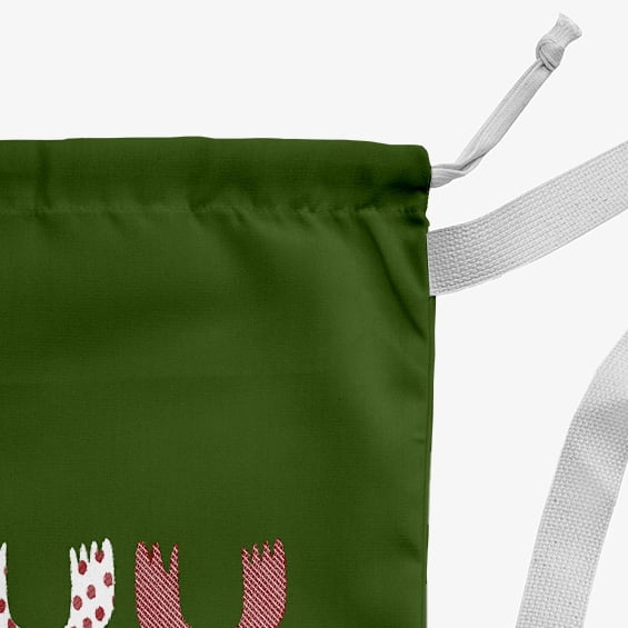 Simply Daisy Canvas Merry Moose 28 x 36 in Green Laundry Bag