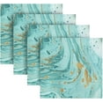 thumbnail image 5 of Coolnut Soft Reusable Satin Table Decorative Napkins, 20x20InX6 PCSTurquoise Marble Texture, Family Dinner Wedding Banquet, Cocktail Party, Kitchen, Birthday Party Washcloth Gift, 5 of 7