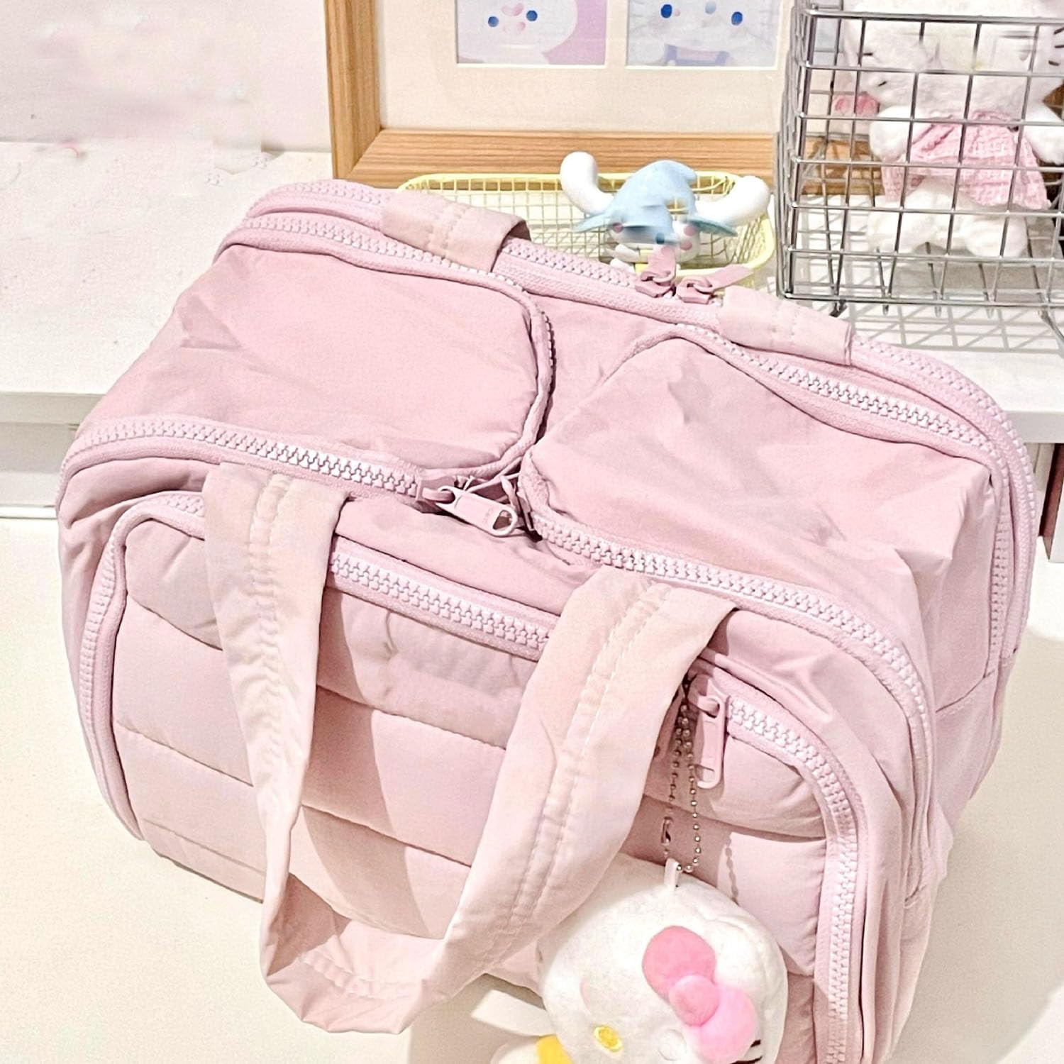 Wearable Breast Pump Bag Compatible with Elvie, Willow and Momcozy Breast Pump, Carrying Case for Hand-Free Wearable Breast Pumps, Pump Parts and More, Pink
