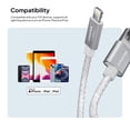 thumbnail image 6 of Powertek USB-A to Lightning Cable, Fast Charging iPhone Charger Cord, Durable Tangle-Resistant Sync Cable, White Glitter, 6FT, 6 of 7