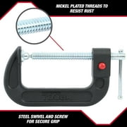 Hyper Tough Quick Release 4-Inch C-Clamp with Steel Swivel and Cast Iron Frame