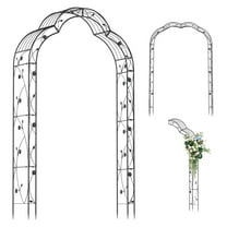 99-Inch Garden Arch Trellis, Plant Support Trellis Climbing Pergola W/6 Combination Ways & 2 Installation Methods, 2 Half Arches, Metal Archway Garden Arbor for Wedding Party Ceremony Decor