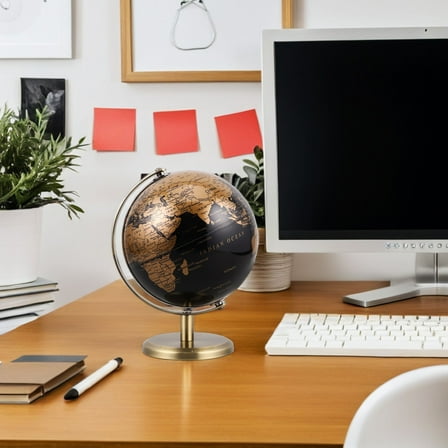 BESTOYARD Decorative Globe Table Decorations Vintage Round Golden 1Pack